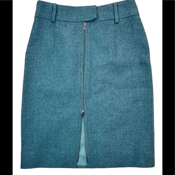Carlisle blue wool zip front pencil skirt size 2 - Picture 1 of 8